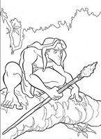 kolorowanka z bajki Legenda Tarzana, obrazek dla dzieci do wydrukowania i  do pokolorowania numer  2